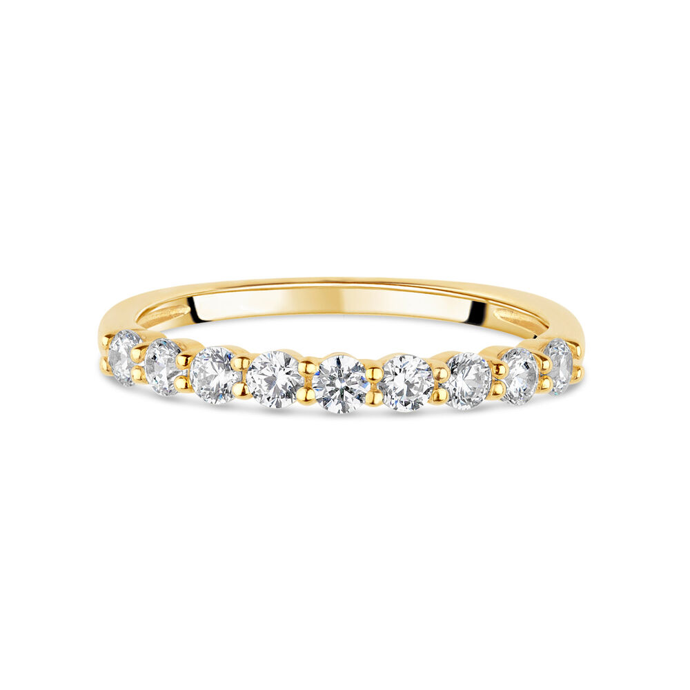 9ct Yellow Gold Nine Stone Cubic Zirconia Eternity Ring image number 4