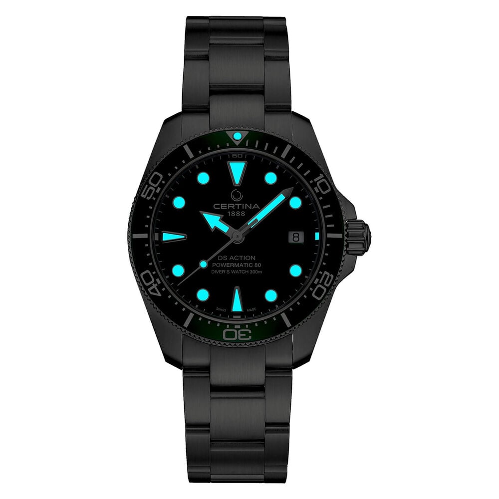 Certina DS Action Diver Powermatic 80 38mm Green Dial Steel Bracelet Watch image number 4