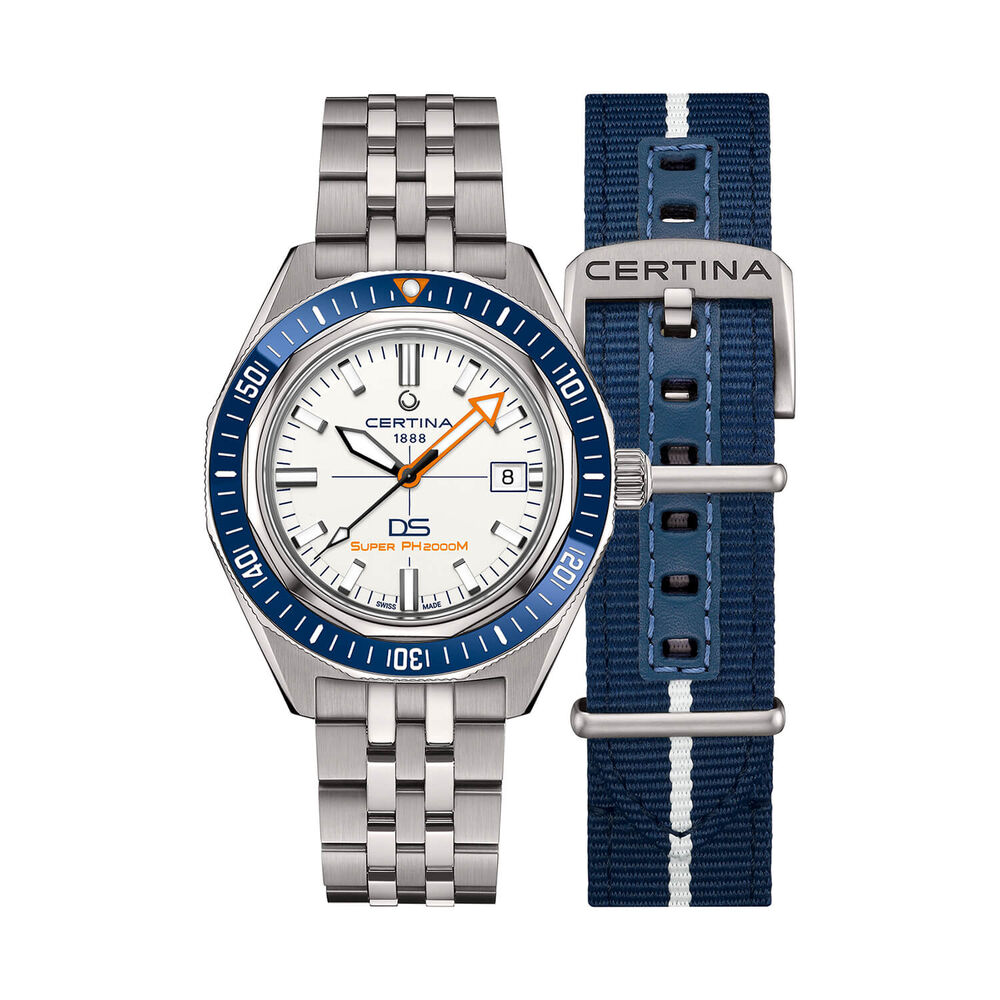Certina DS Super PH2000M STC 43mm White Dial Titanium Bracelet Watch