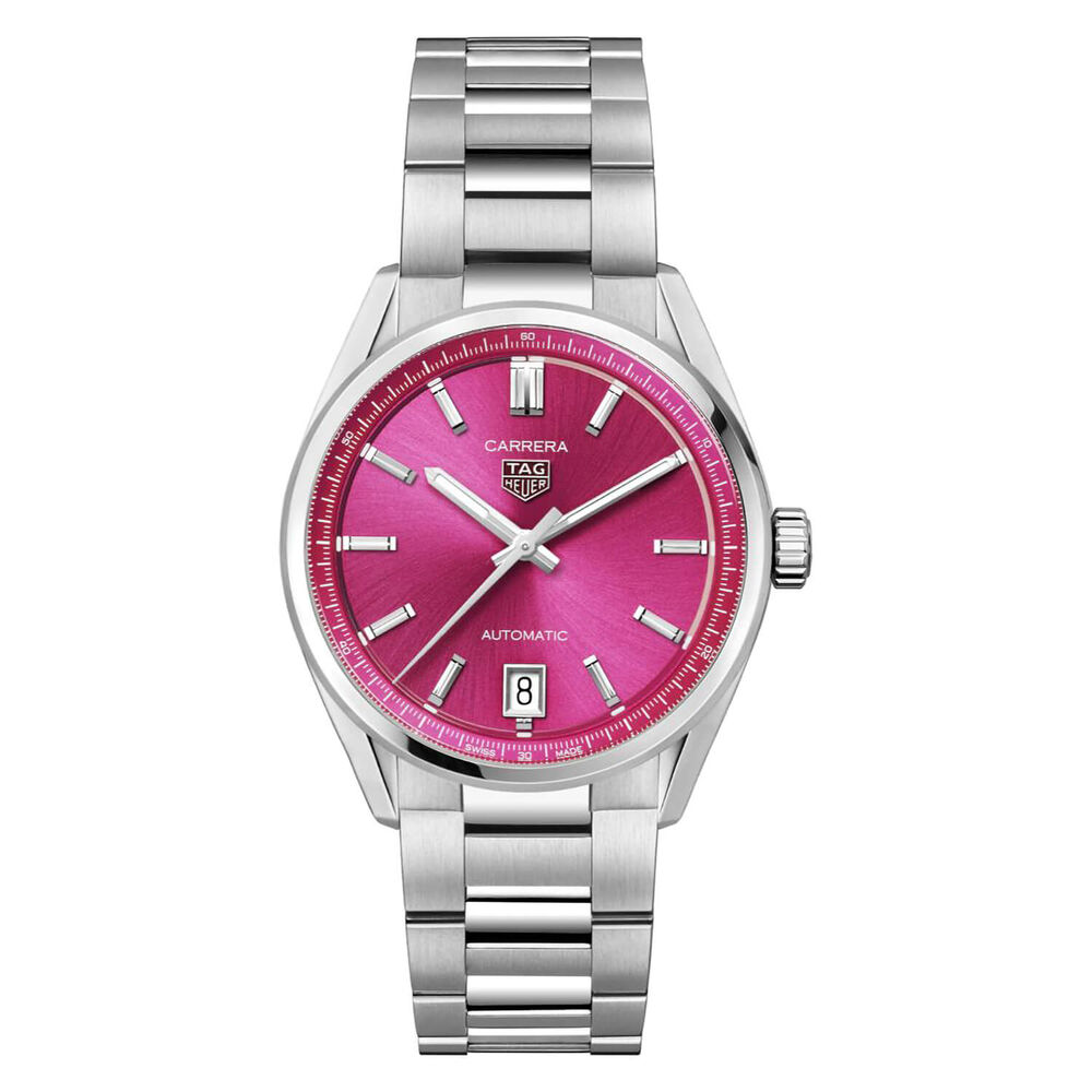 TAG Heuer Carrera 36mm Pink Dial Steel Bracelet Watch