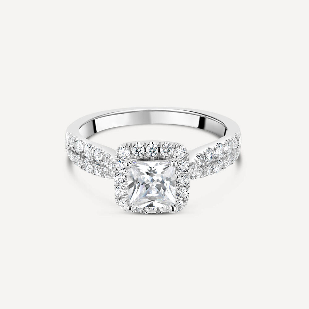 Sterling Silver Princess Cut Cubic Zirconia Ring image number 4