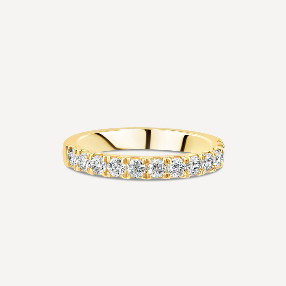 18ct Yellow Gold 2.50mm 0.45ct Diamond Round Split Claw Wedding Ring image number 2