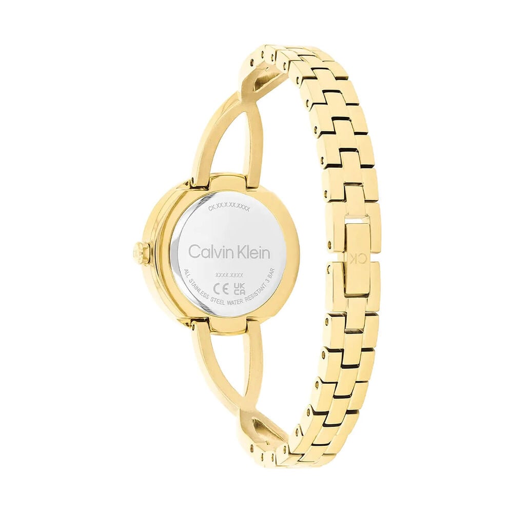 Calvin Klein Sculpted Embrace 28mm Black Dial Gold Tone Bracelet Watch image number 2