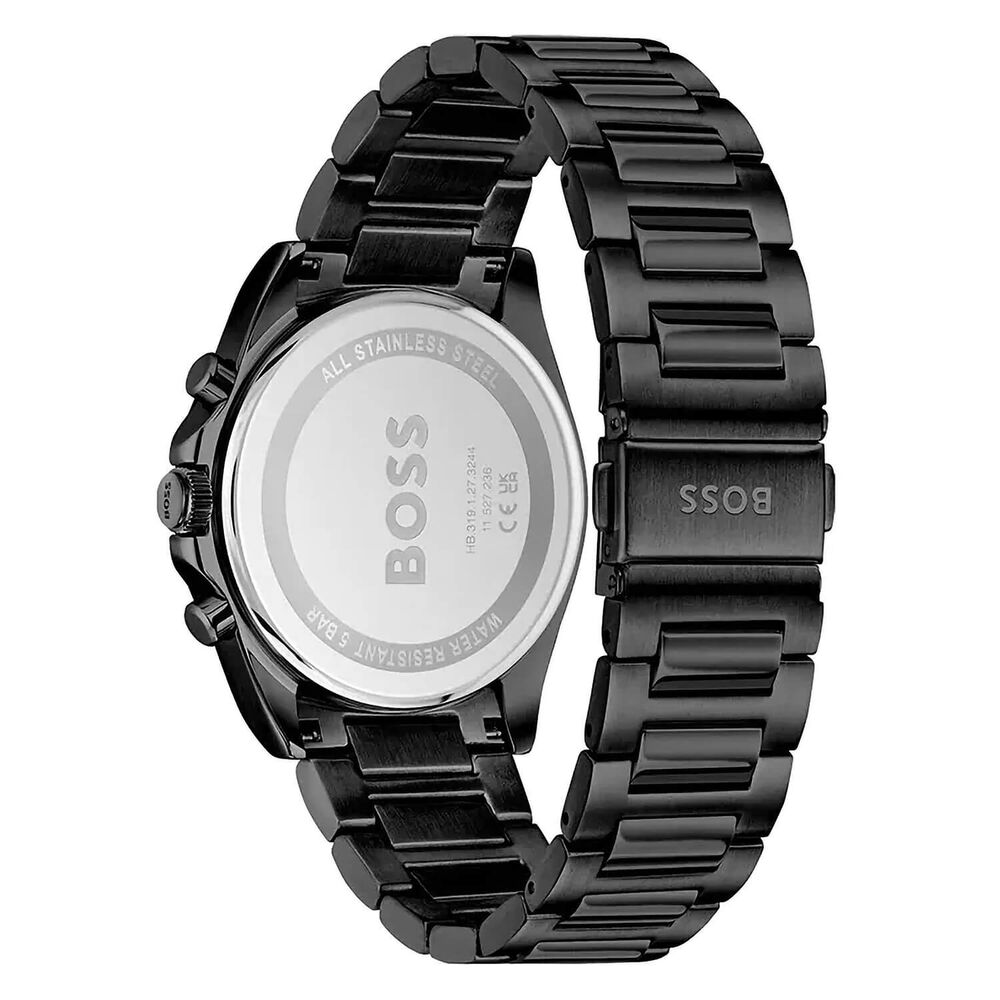 BOSS Strike 41mm Black Dial Black Steel Bracelet Watch image number 2