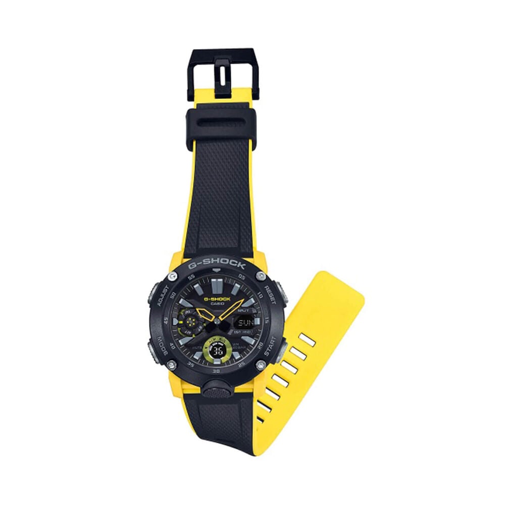 G-SHOCK GA-2000 Series 51.2x47mm Black & Yellow Analogue & Digital Display Resin Strap Watch