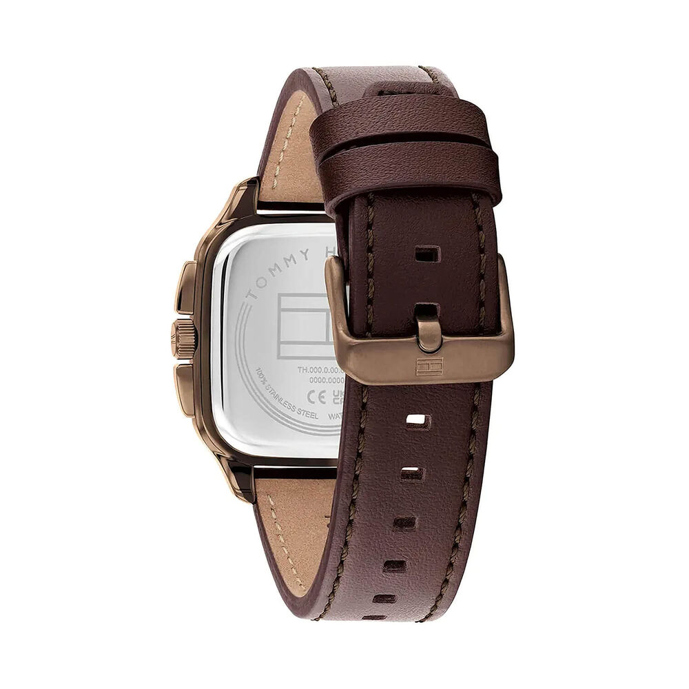 Tommy Hilfiger Herald 37 x 39mm Brown Dial Brown Leather Strap Watch image number 2