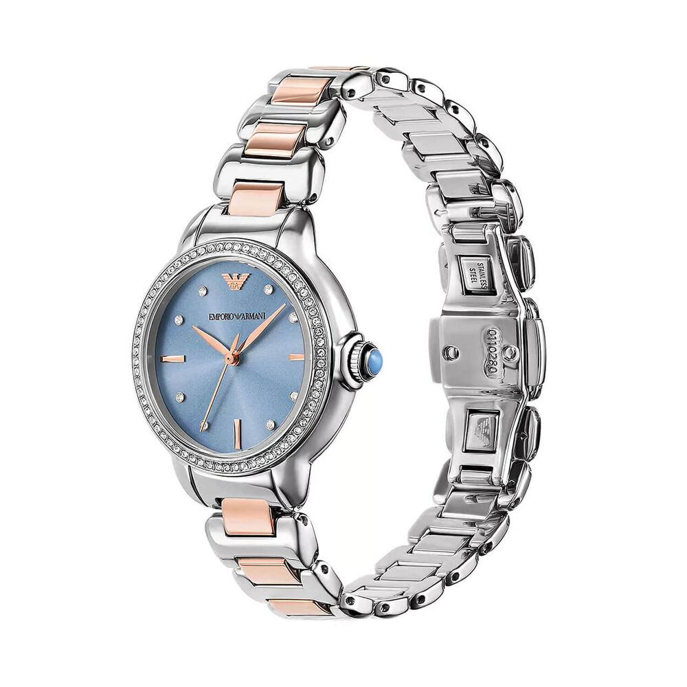 Emporio Armani 32mm Blue Dial Two-Tone Steel Bracelet Watch image number 1