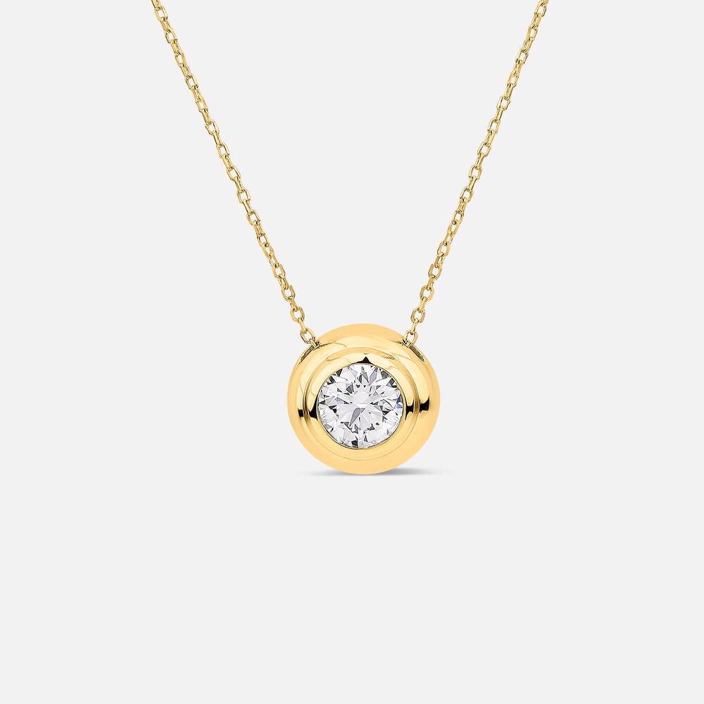 Born Orbit 9ct Yellow Gold Lab Grown 1.00ct Round Diamond Pendant