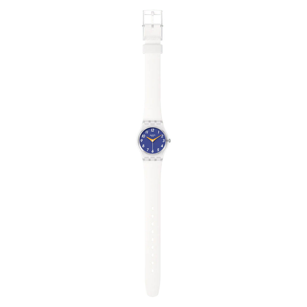 Swatch The Gold Within You 25mm Blue Dial White Strap Watch image number 2