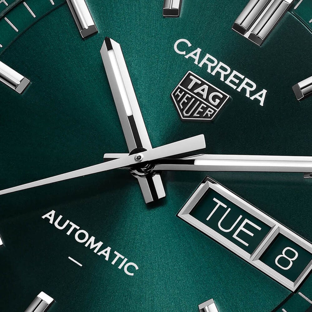 TAG Heuer Carrera Day-Date 41mm Green Dial Steel Bracelet Watch
