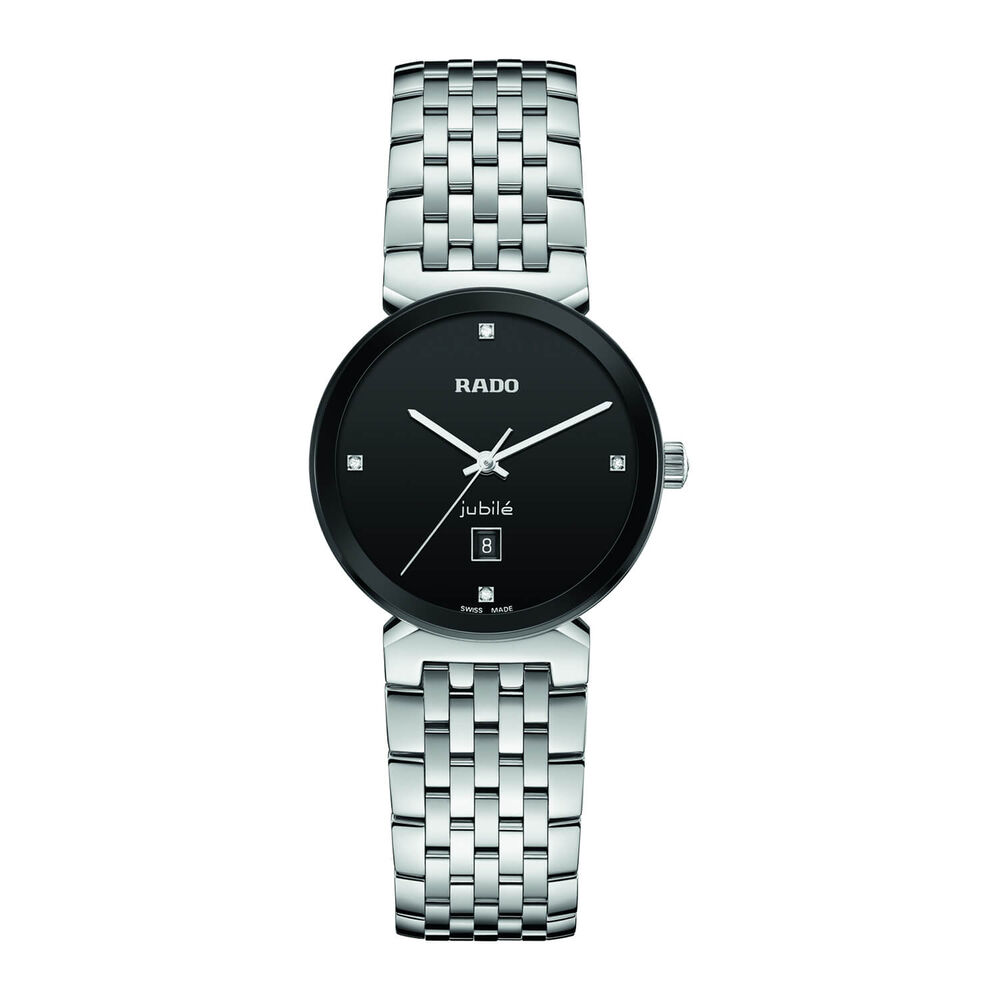 Rado Florence 30MM Black Diamond Dot Dial Steel Case Bracelet Watch