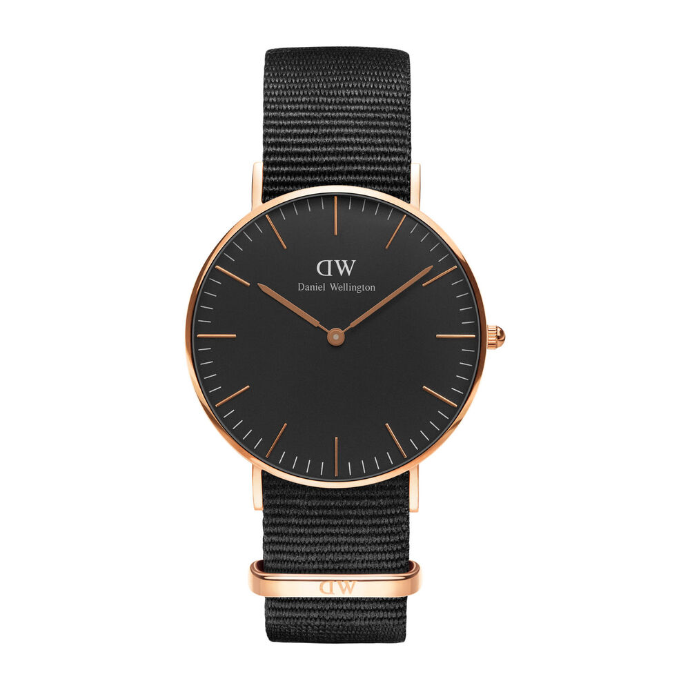 Daniel Wellington Classic Black Cornwall Rose Gold-Tone and Black Watch with NATO Strap 36mm image number 0