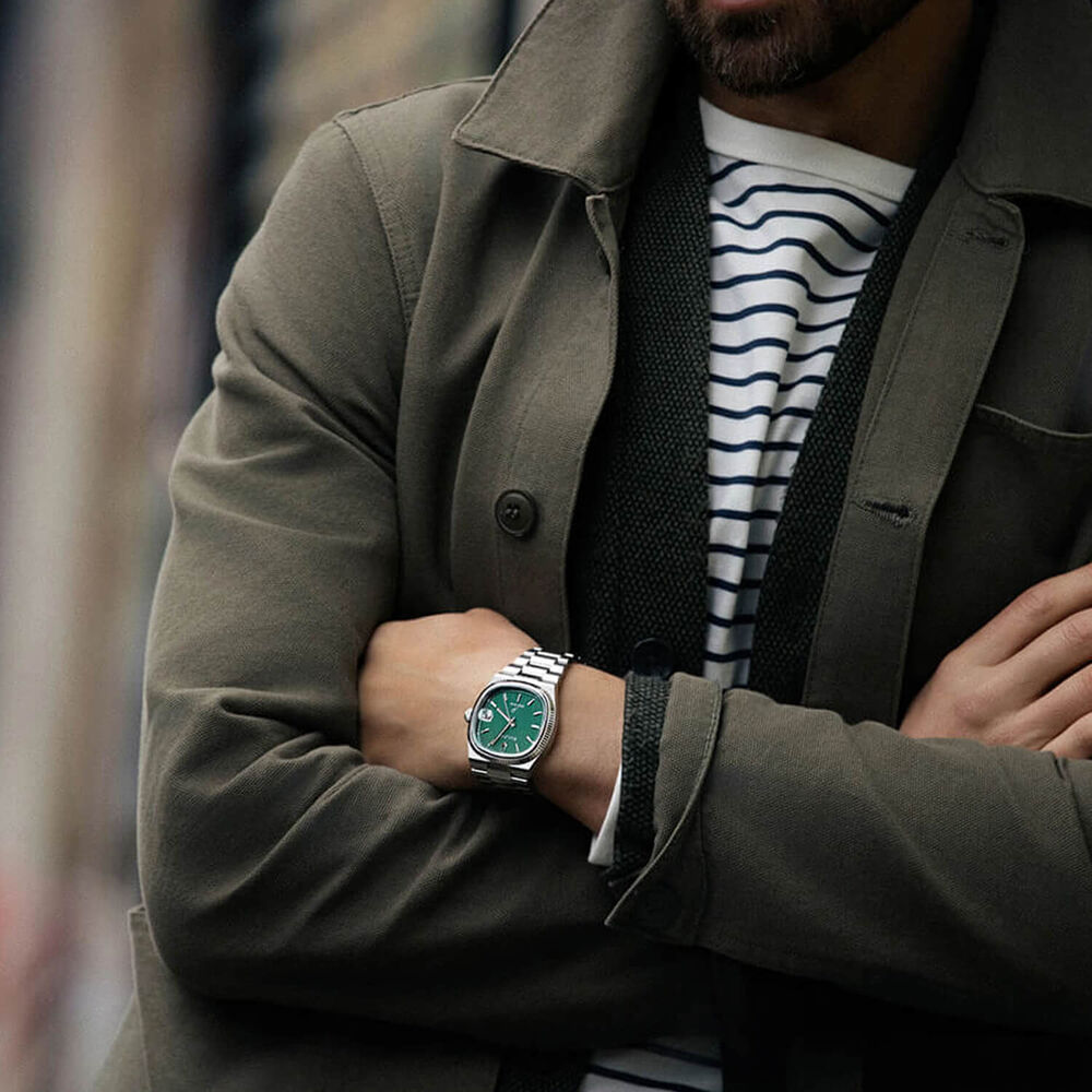 Bulova Super Seville 38mm Green Dial Steel Bracelet Watch image number 3