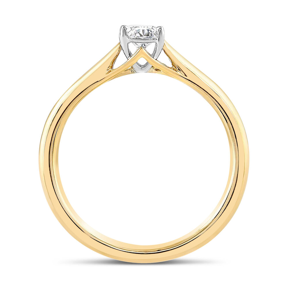 18ct Yellow Gold 0.25ct Princess Diamond Orchid Setting Ring image number 5