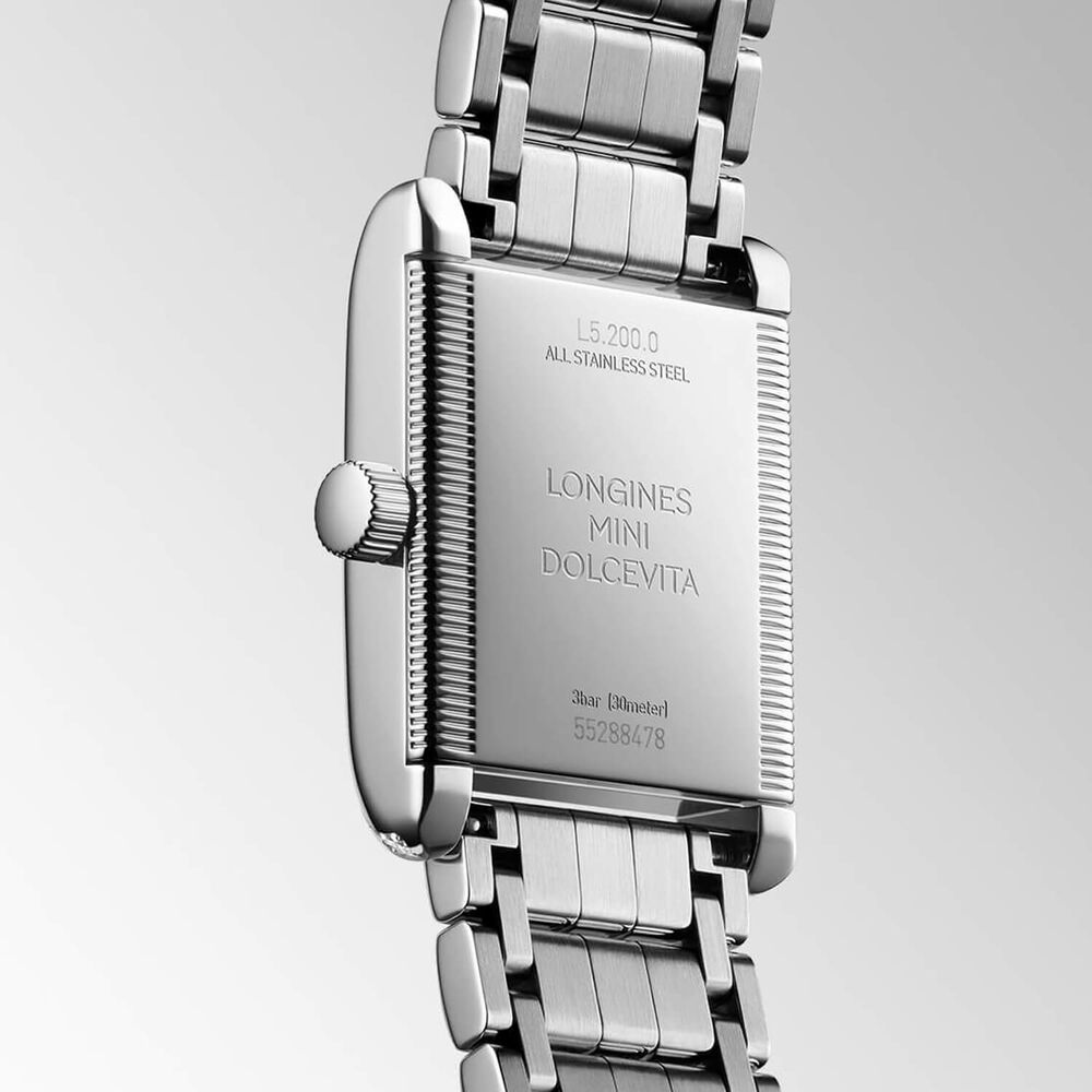 Longines MiniDolcevita 2023 29x21.5mm Silver "flinqué" Cosmo Circle Dial Diamond Case Watch image number 1