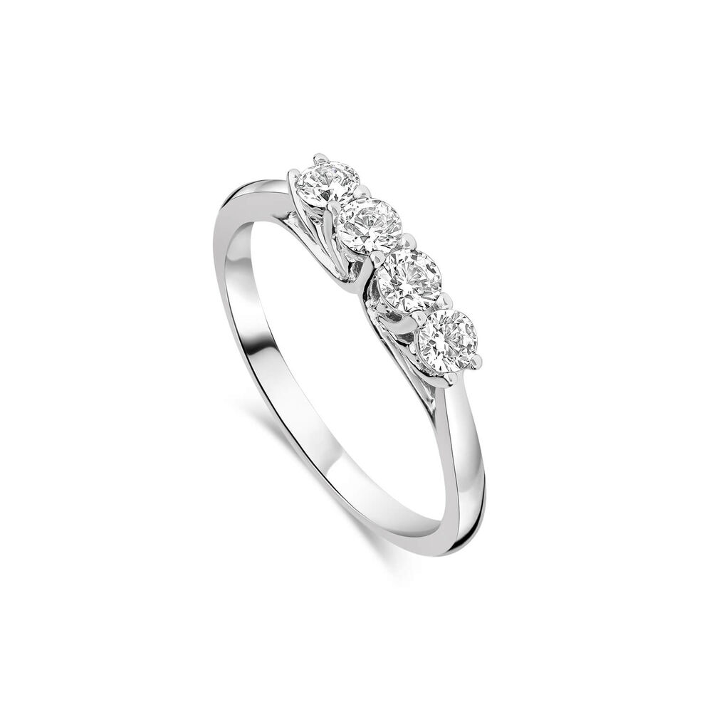 The Tulip Setting 18ct White Gold with 4 Stone 0.40 Diamond Ring image number 0