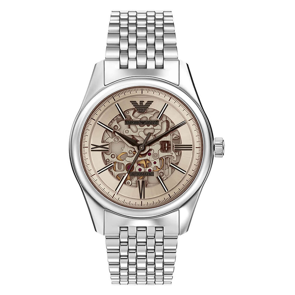Emporio Armani Antonio 43mm Silver Dial Stainless Steel Bracelet Watch