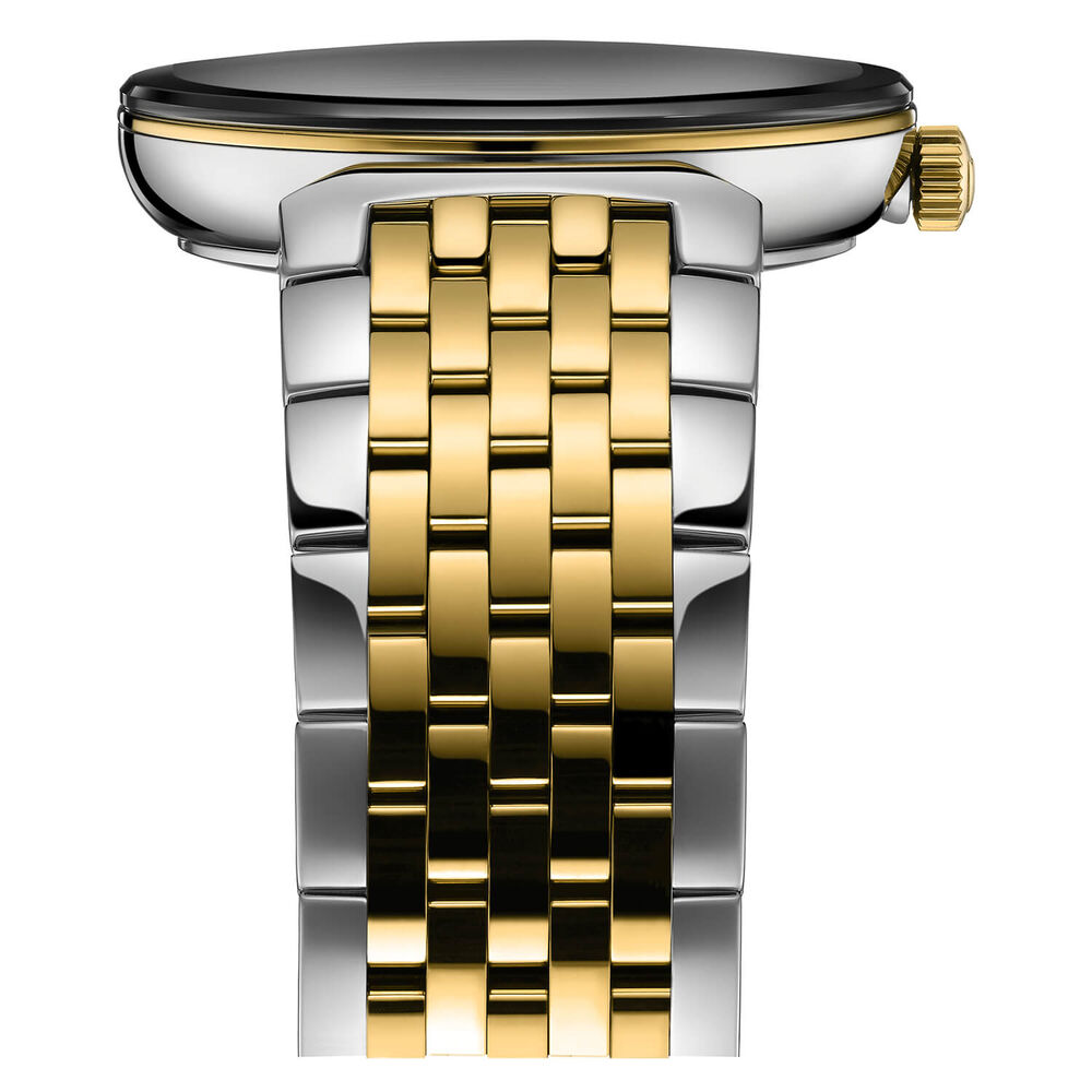 Rado Florence 38MM Black Dial Diamond Dot Steel Yellow Gold Case Bracelet Watch