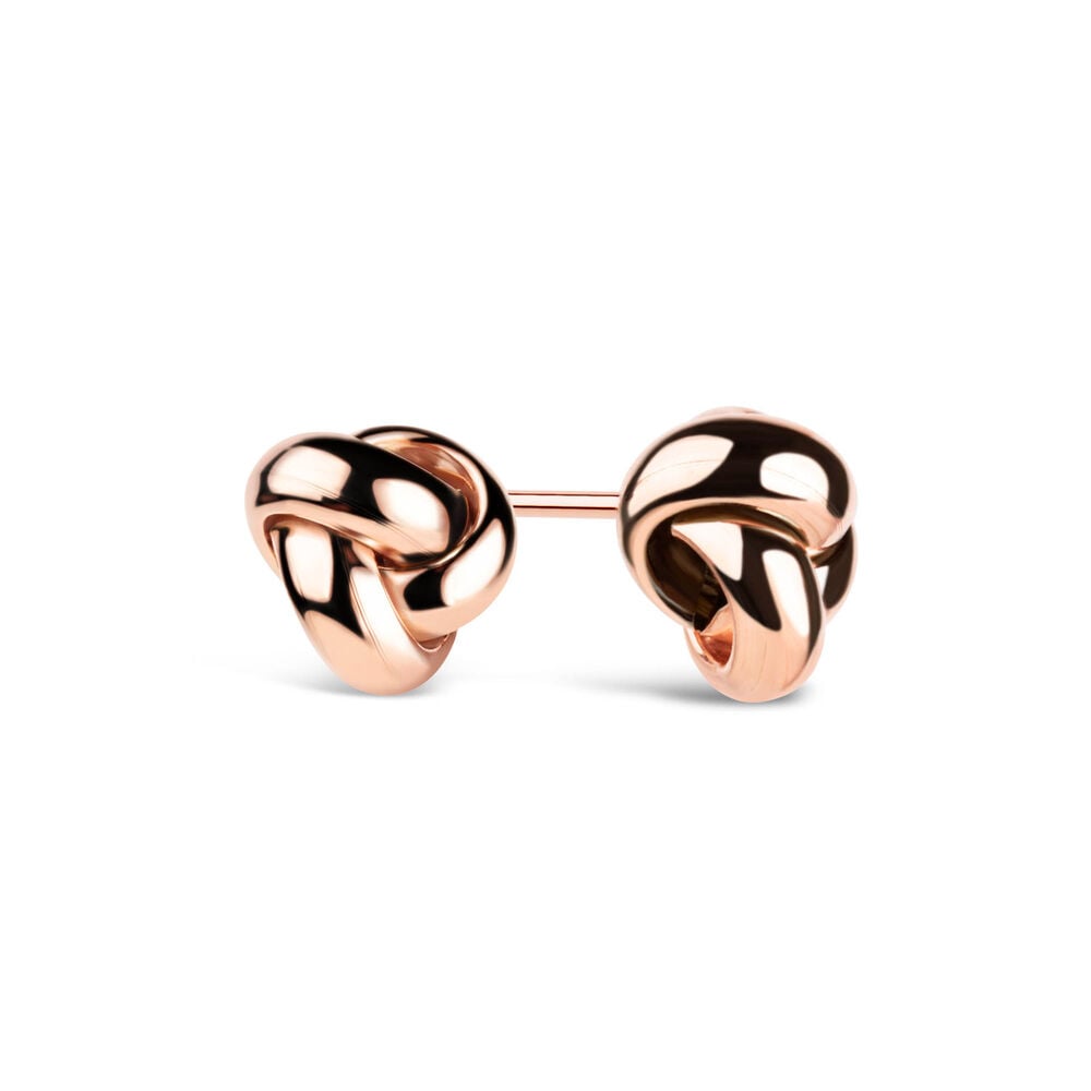 9ct Rose Gold Triple Knot Stud Earrings image number 2