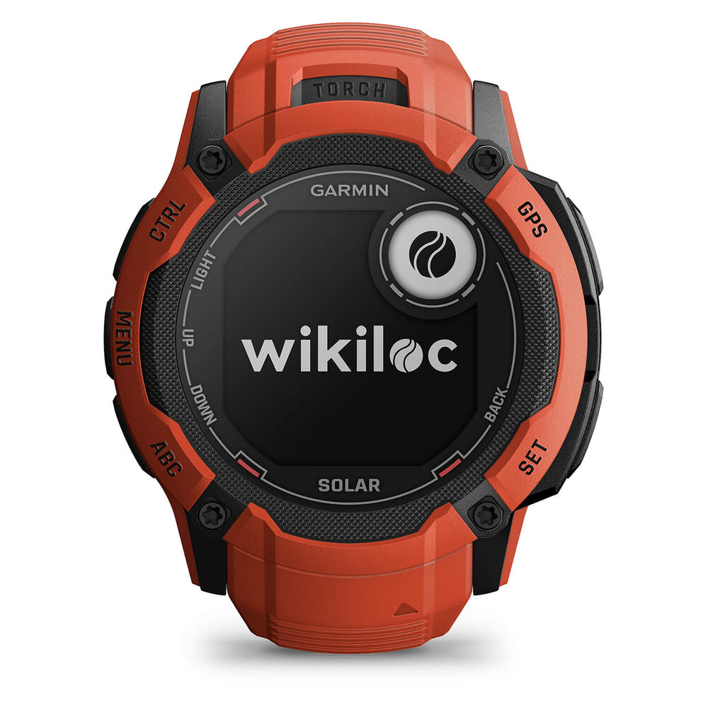 Garmin Instinct 2x Solar Flame Red 50mm Silicone Strap Watch image number 5