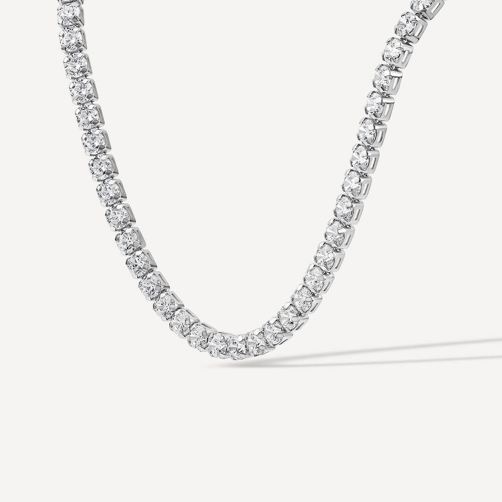 Sterling Silver Cubic Zirconia Tennis Necklet image number 1