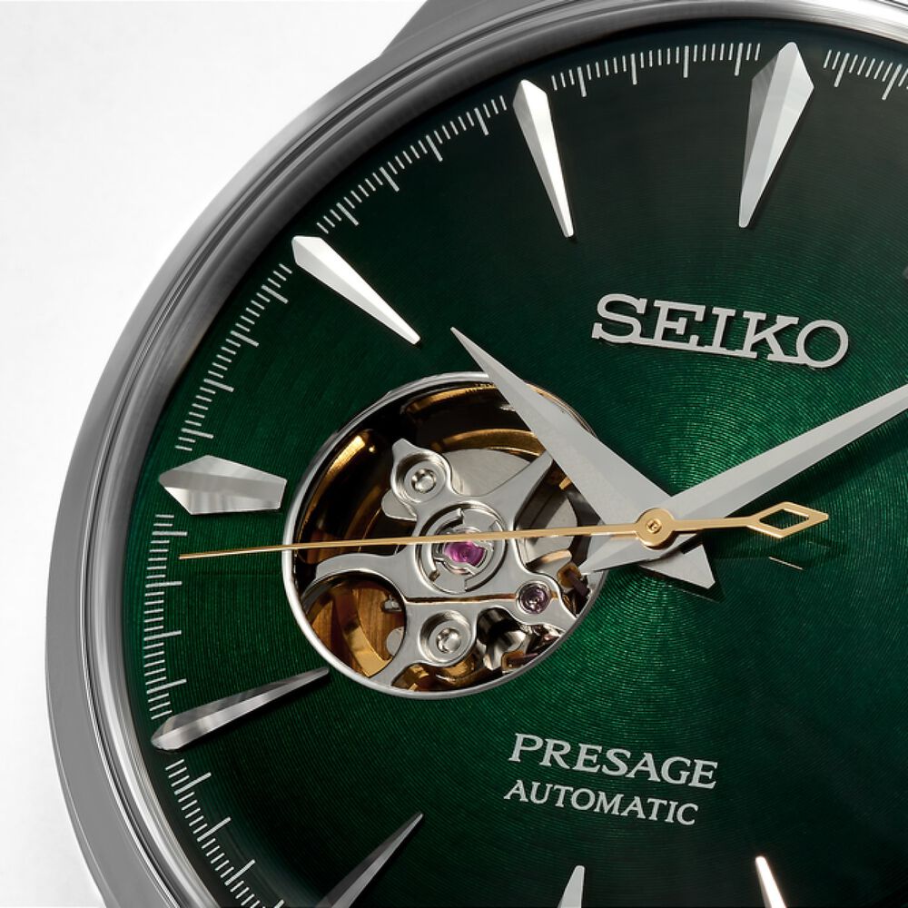 Seiko Presage Cocktail Time Grasshopper 40.5mm Green Dial Bracelet Watch image number 3