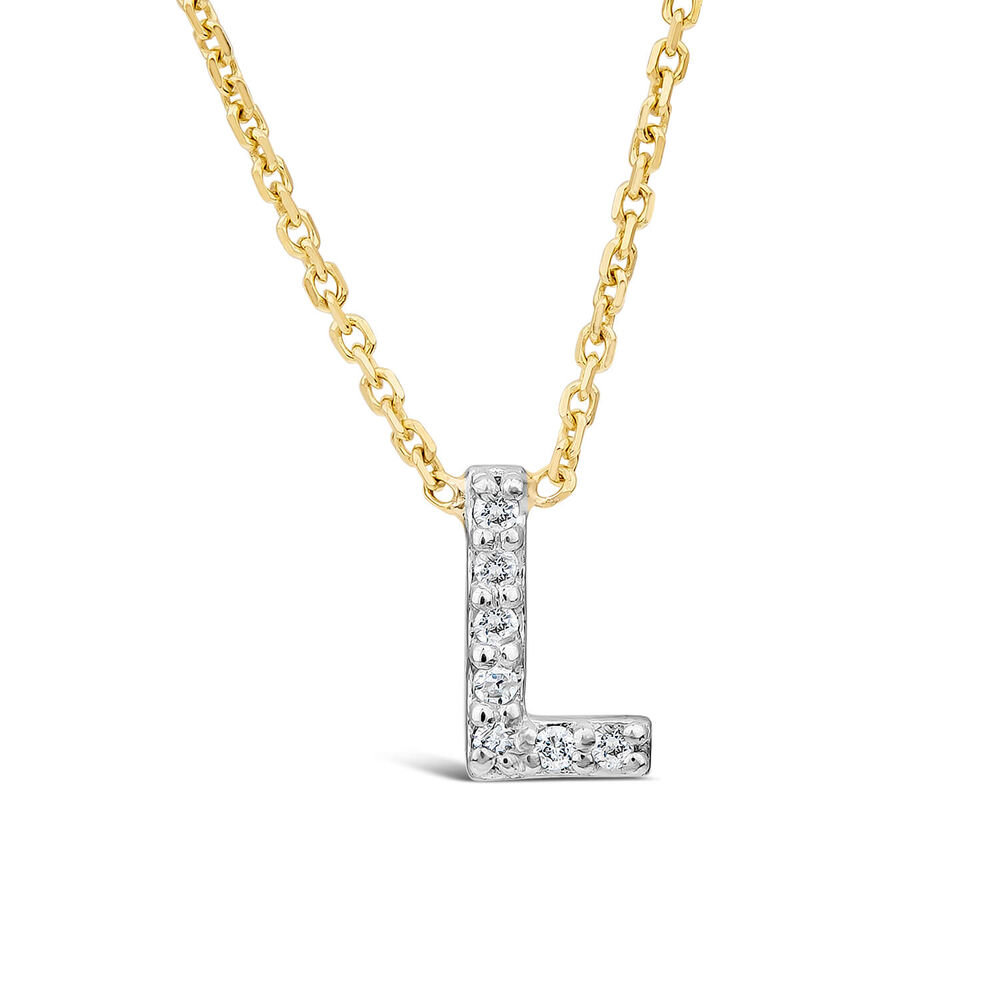 9ct Gold Diamond Initial 'a' Block Necklet