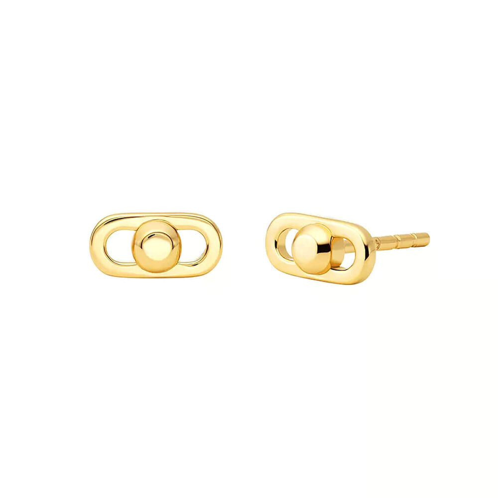 Michael Kors Astor 14ct Yellow Gold Plated Link Stud Earrings