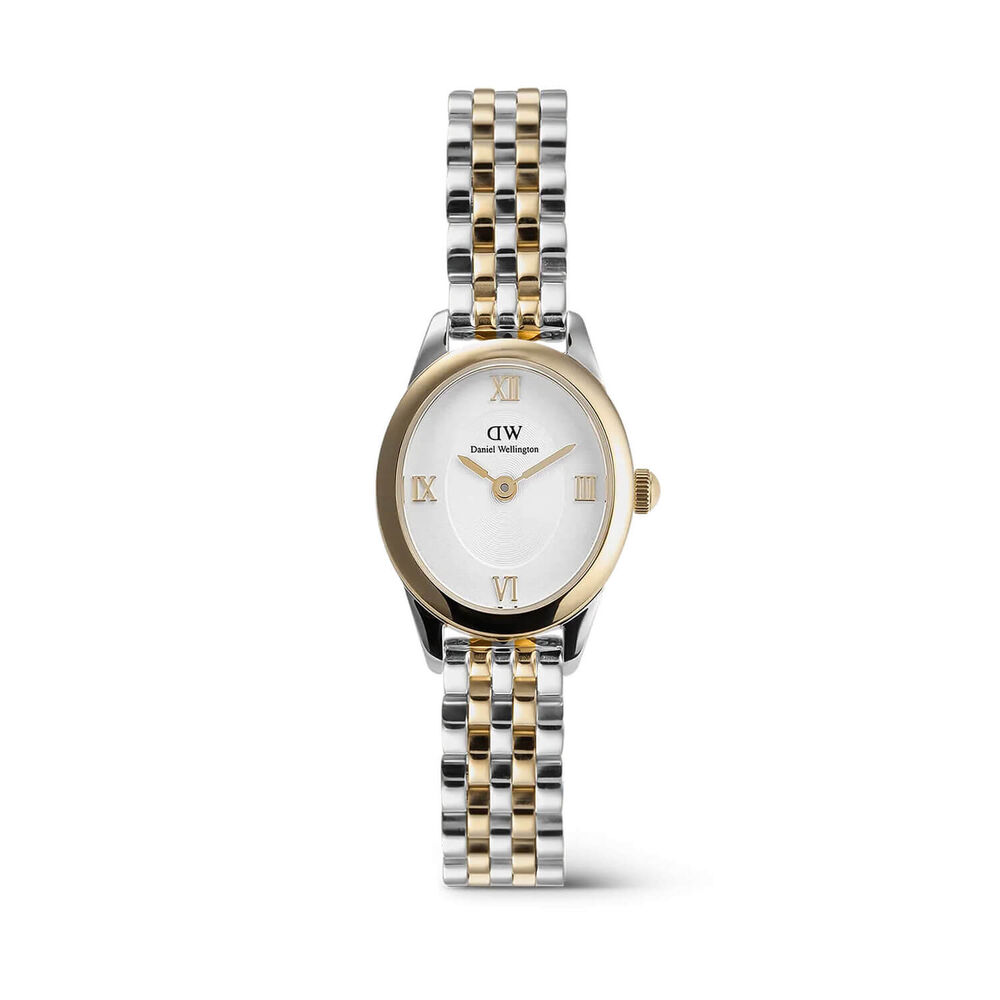 Daniel Wellington Ophelia Mini Two Tone Gold 22x25.5mm White Dial Steel Bracelet Watch image number 0