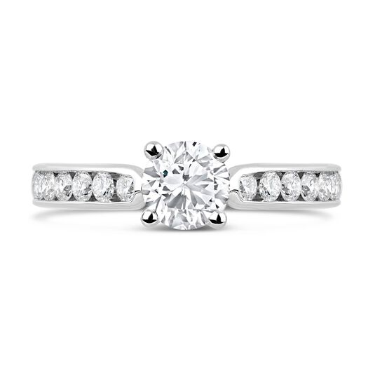 18ct White Gold 1.00ct Diamond Tulip Setting Shoulders Ring image number 1