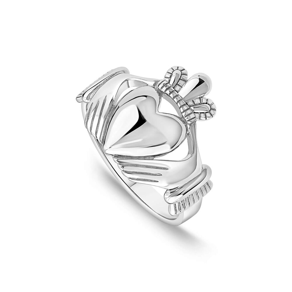 Sterling Silver Large Heart Claddagh Ring
