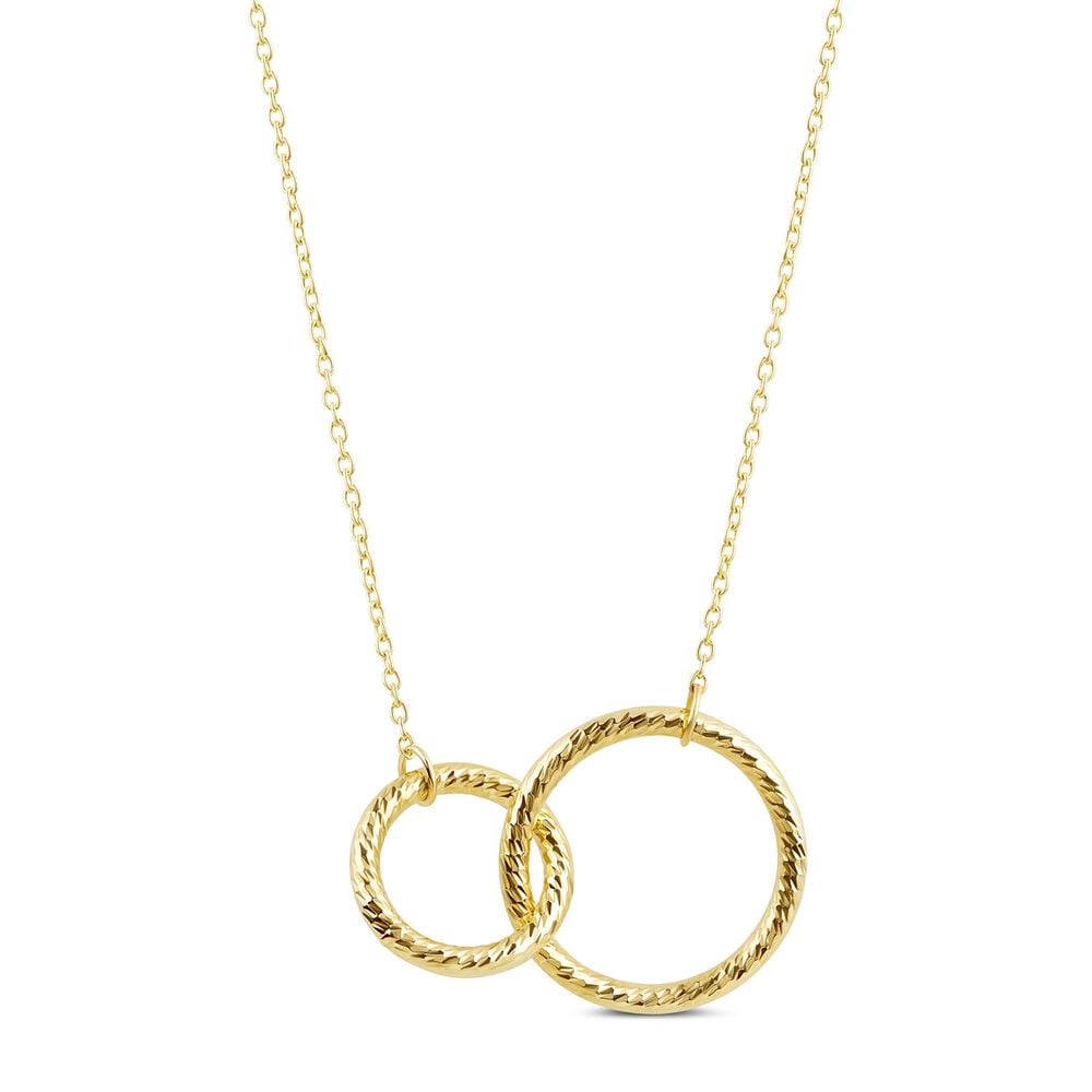 9ct Yellow Gold Double Circle Necklet image number 0