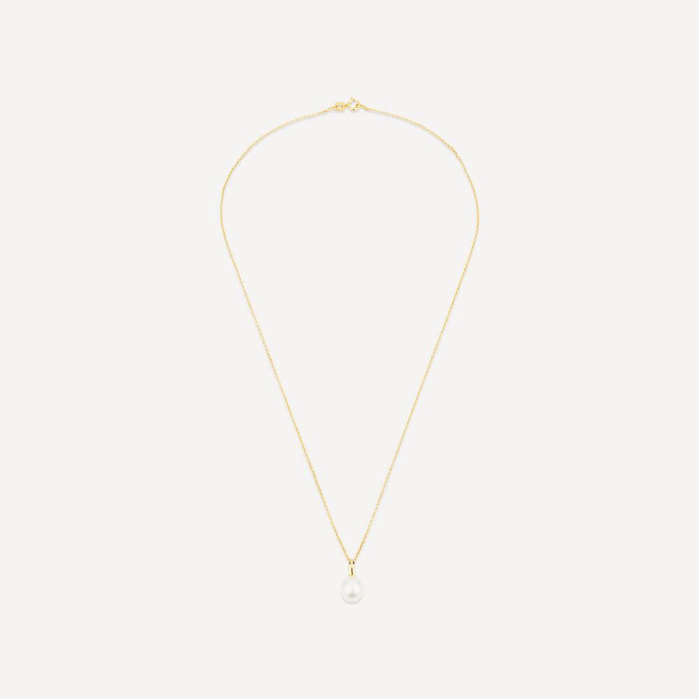 9ct Yellow Gold Polished Pearl Pendant (Chain Included) image number 2