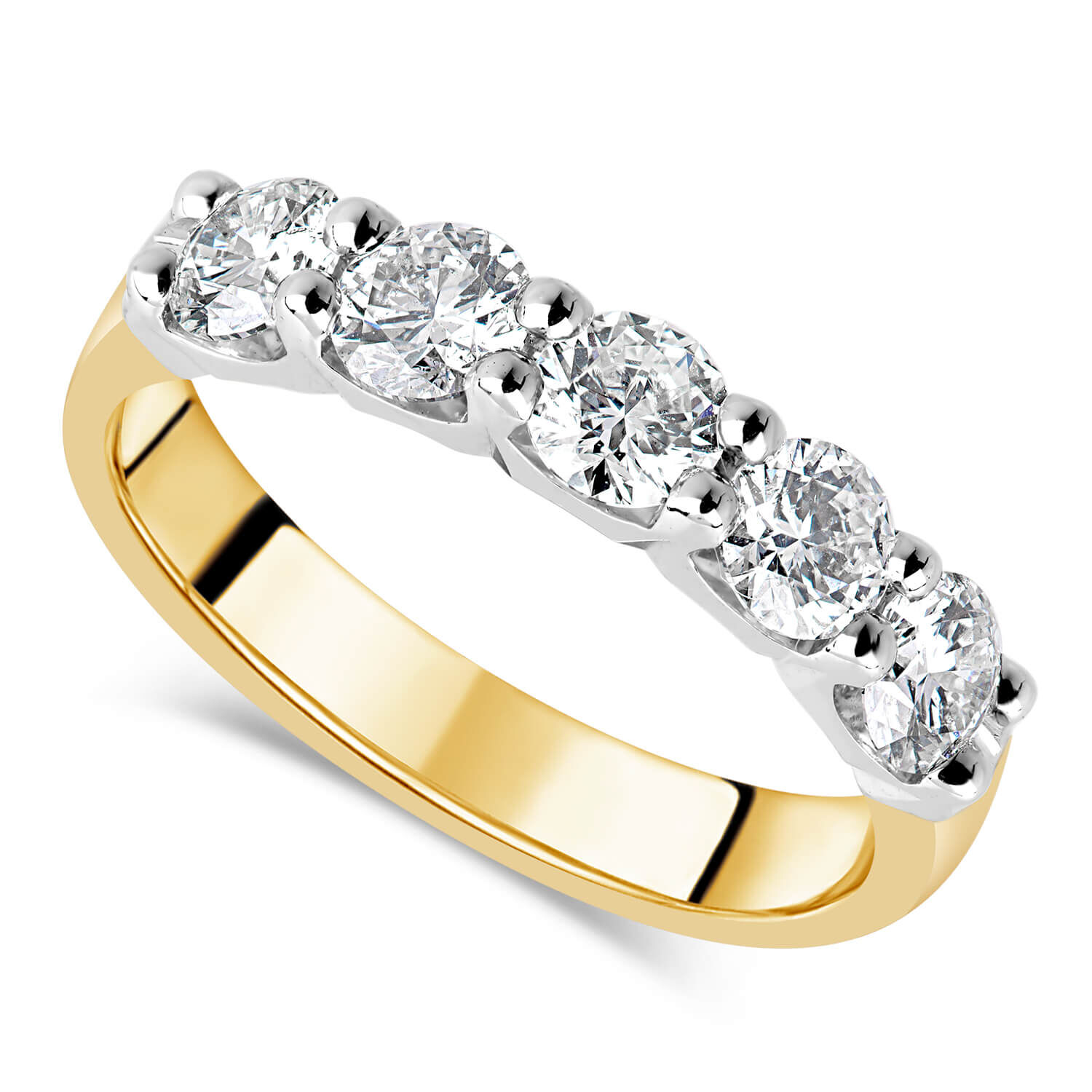 Lab Diamond 9ct White Gold Half Eternity Ring 3mm Band | Jian London