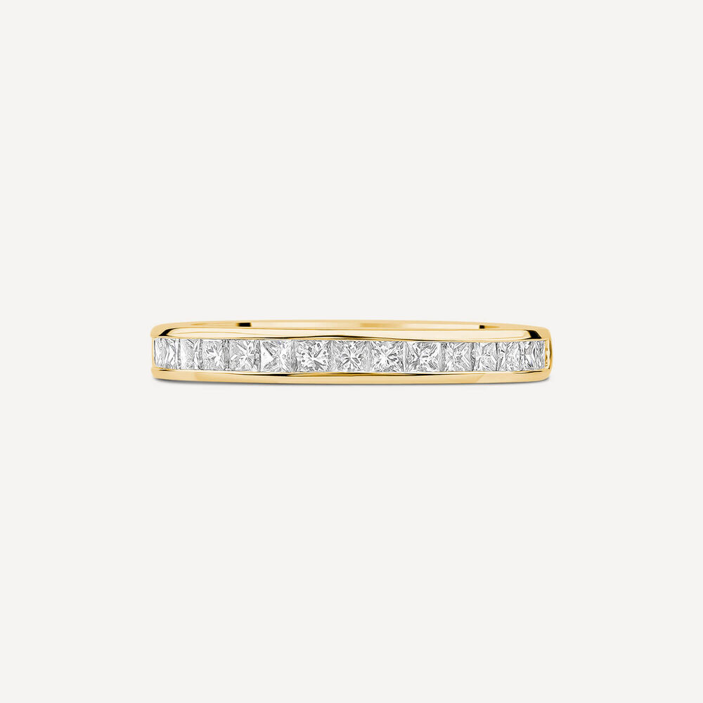 18ct Yellow Gold 2.5mm 0.45ct Princess Cut Diamond Channel Set Wedding Ring - (Special Order) image number 1