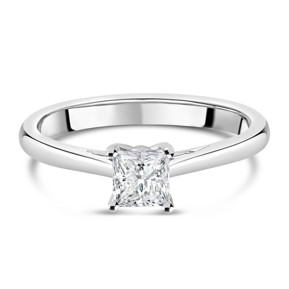 18ct White Gold 0.40ct Princess Diamond Tulip Setting Ring image number 4