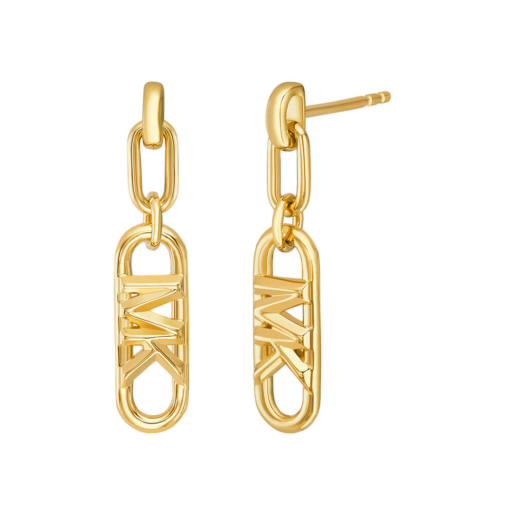 Michael Kors Statement Link Yellow Gold Plated Drop Earrings image number 1