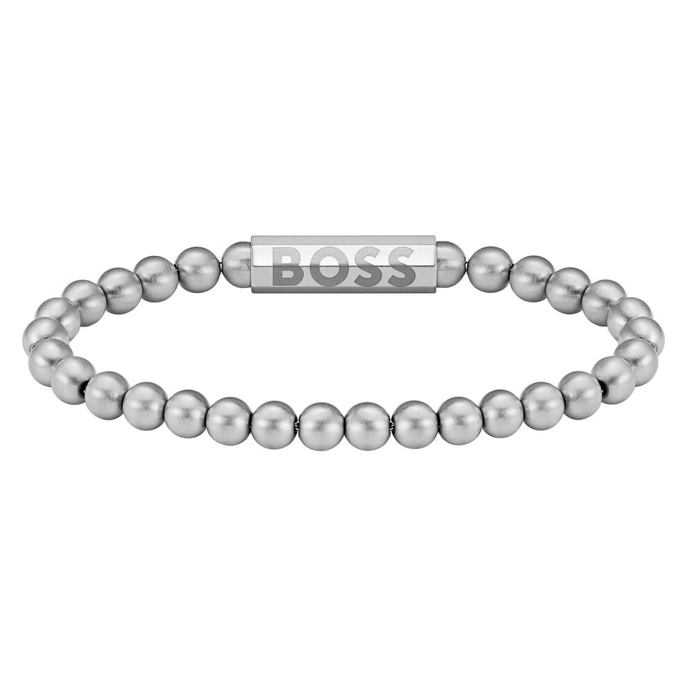 BOSS Stainless Steel Beaded Bracelet image number 1
