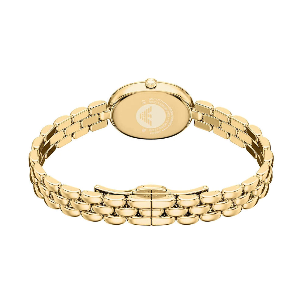 Emporio Armani Sinfonia 22x28mm Mother of Pearl Dial Yellow Gold Tone Steel Bracelet Watch