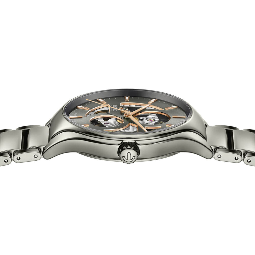 Rado True Round Automatic Open Heart 40mm Grey Dial High-Tech Ceramic Bracelet Watch image number 2