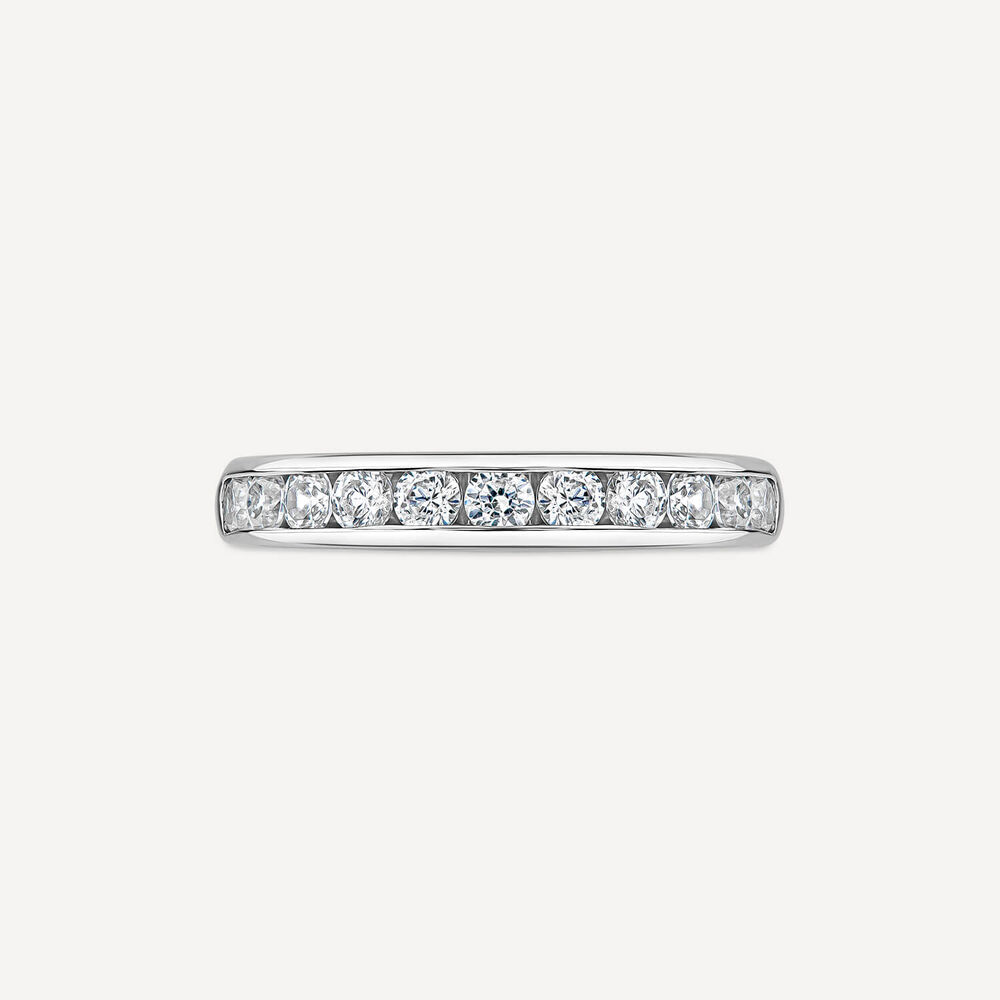 18ct White Gold 3.5mm 0.60ct Diamond Channel Set Wedding Ring