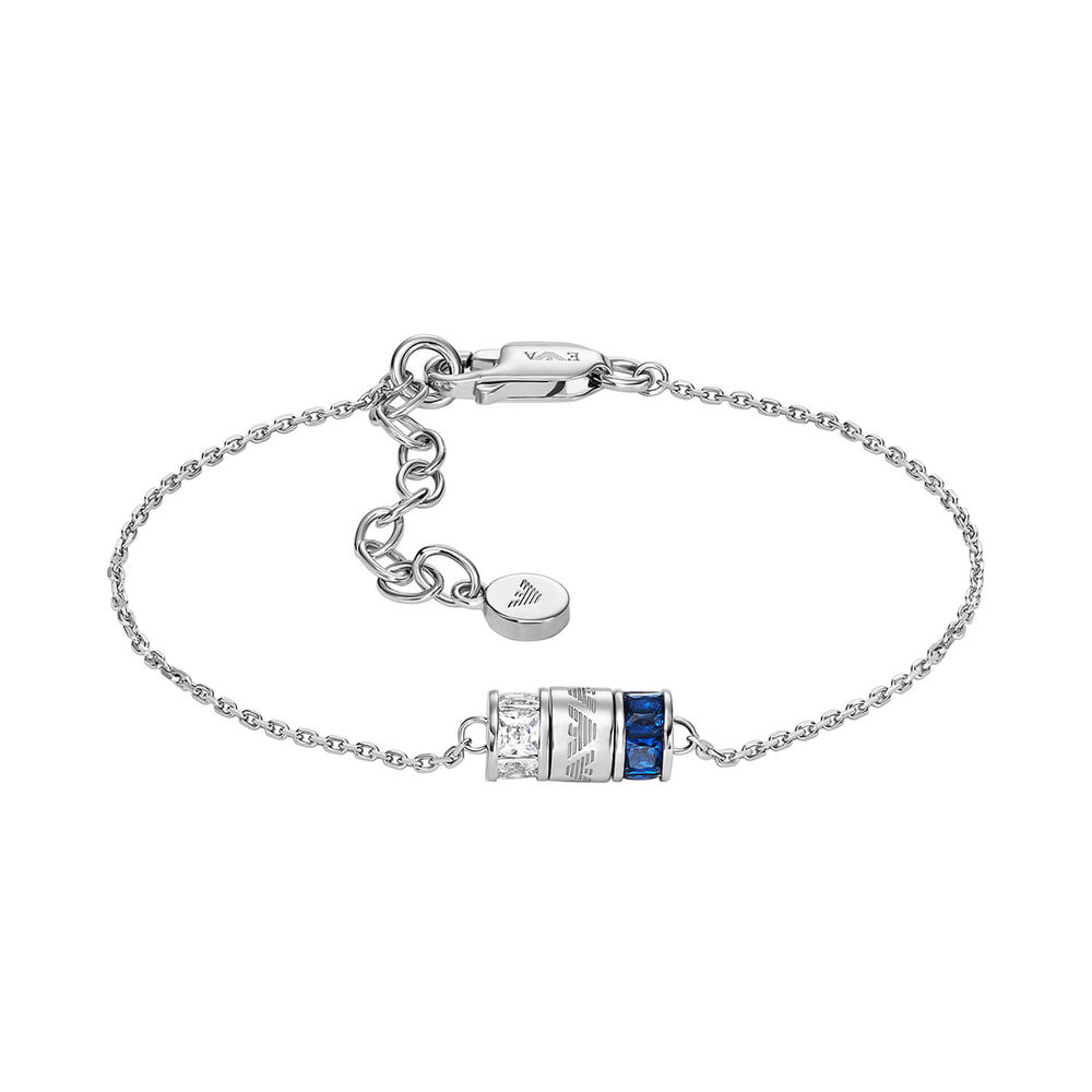 Emporio Armani Essentials Logo Blue Detail Stainless Steel Bracelet image number 0