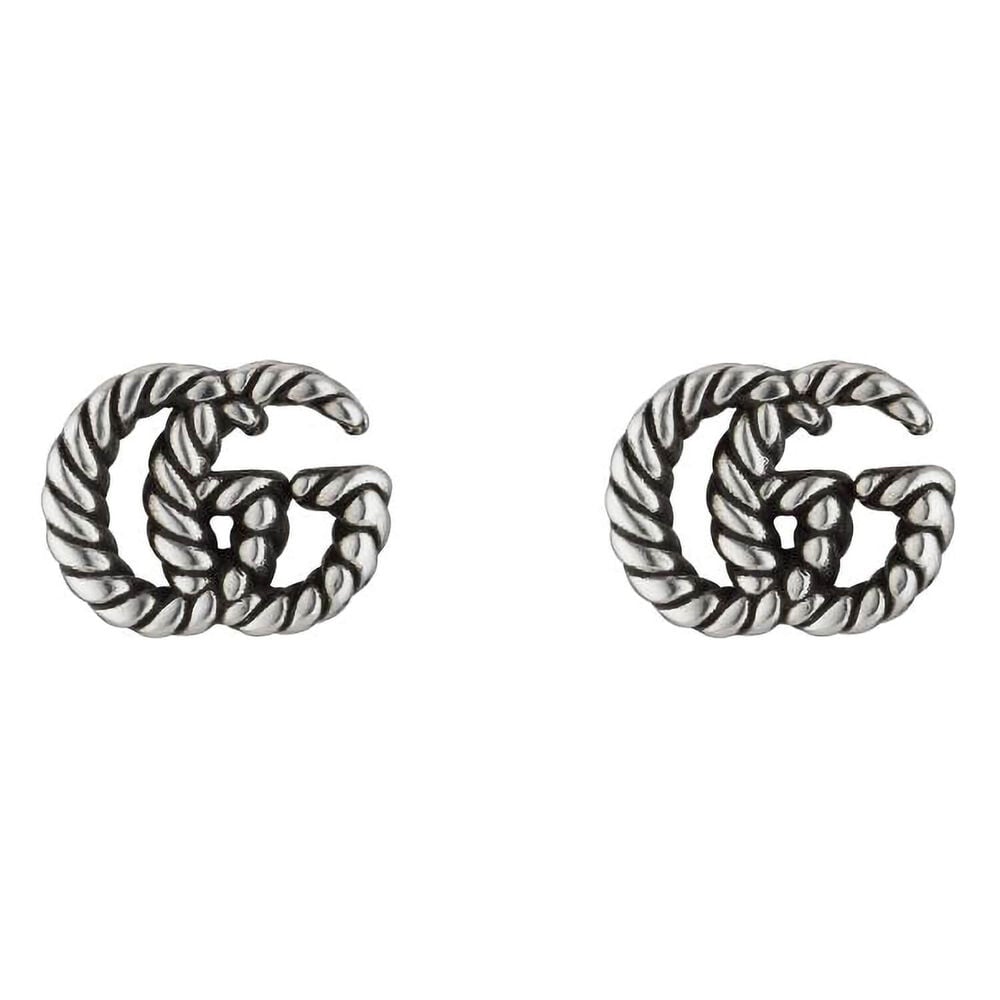 Gucci GG Marmont Butterfly Clasp Silver Earrings