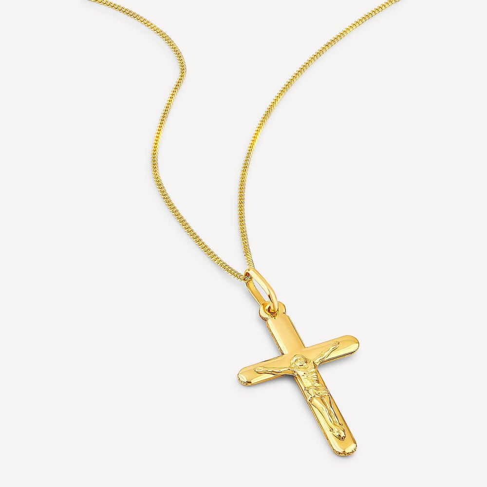 9ct Yellow Gold Crucifix Pendant image number 2