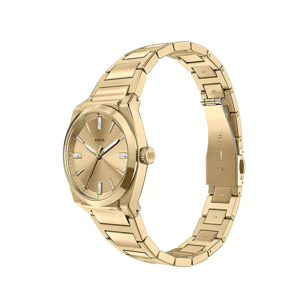 Fossil Everett 27mm Gold Dial Gold Tone Steel Bracelet Watch