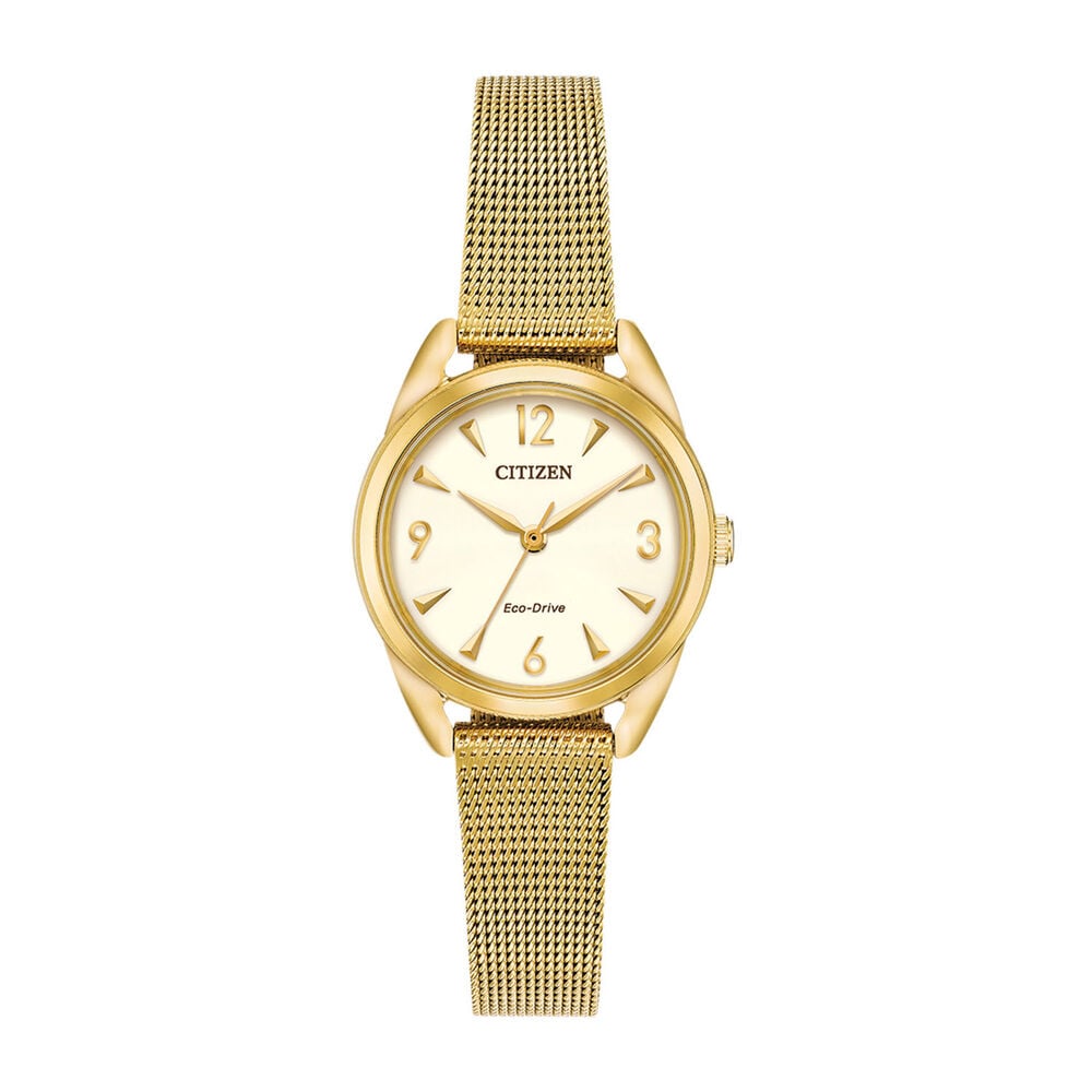 Citizen Eco-Drive Yellow Gold Mesh 27mm Ladies' Watch image number 0