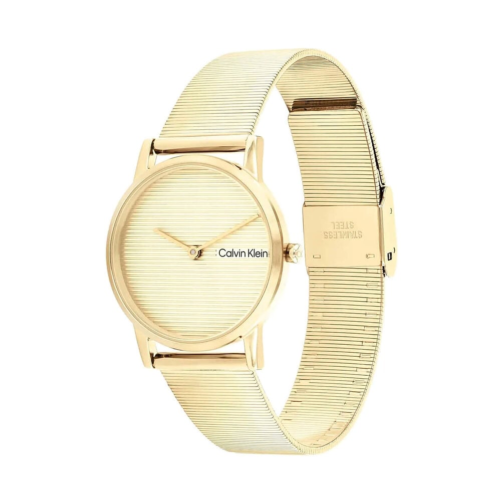 Calvin Klein Feel 30mm Gold Dial & Gold Tone Steel Bracelet Watch image number 1