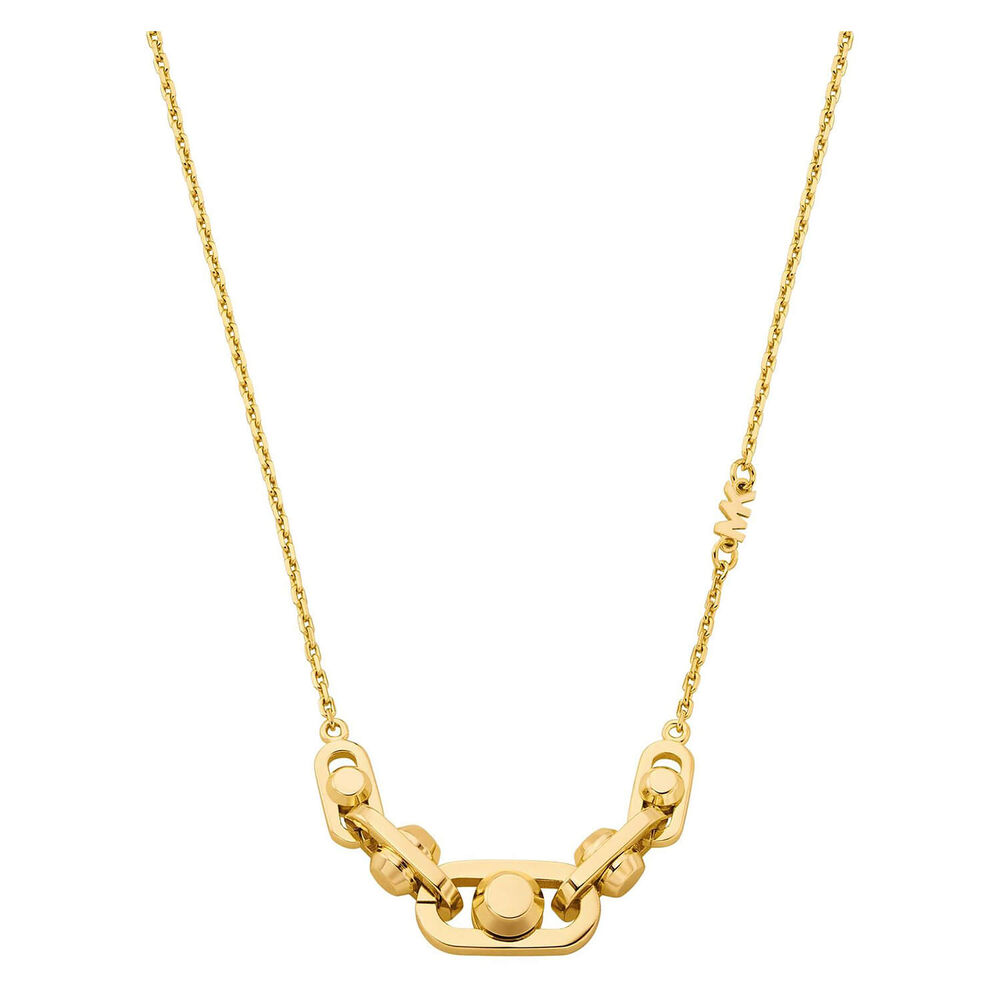 Michael Kors Astor Yellow Gold Plated Link Necklace image number 1