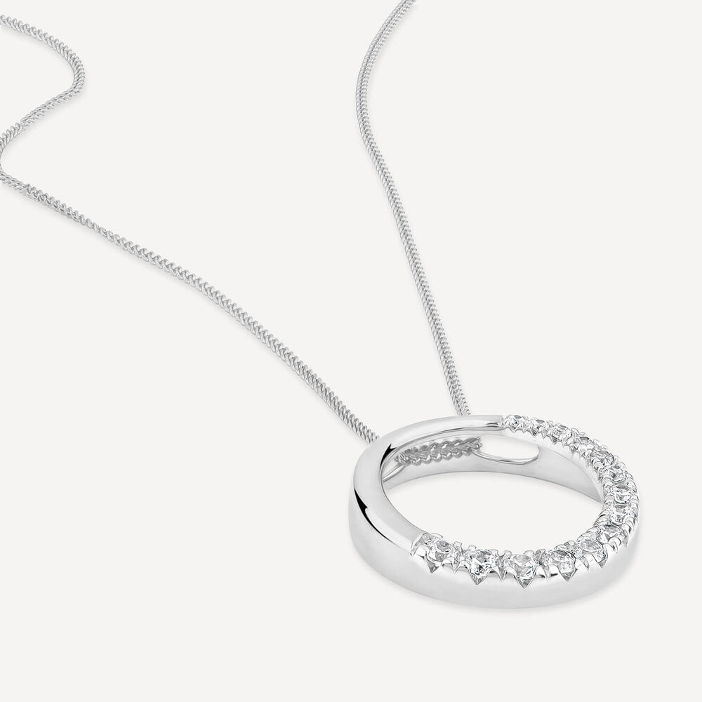 9ct White Gold 0.33ct Diamond Eternal Circle Pendant image number 3