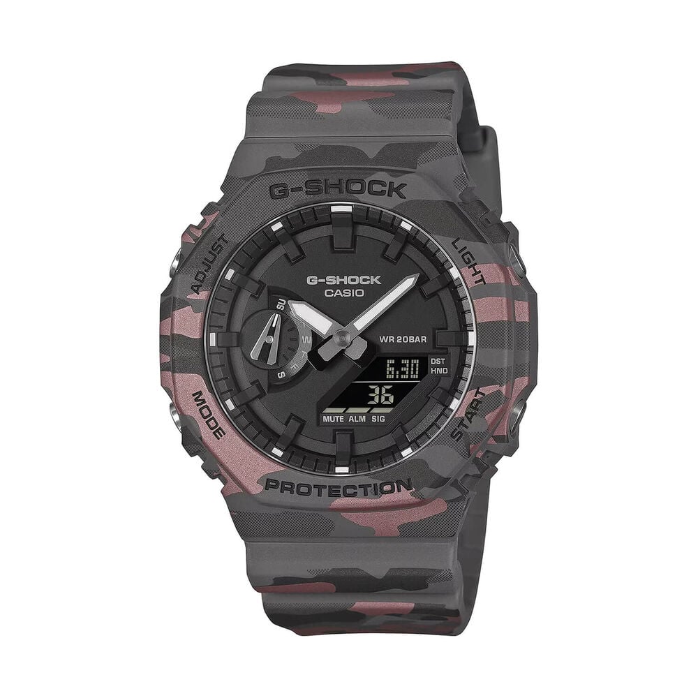 G-SHOCK GA-2100 Series 48.5x45.4mm Black Analogue & Digital Display Camouflage Strap Watch
